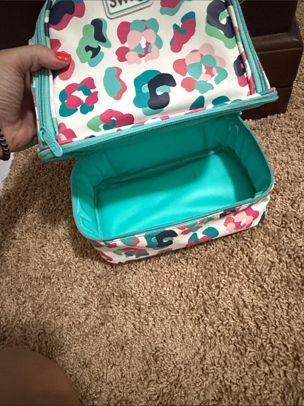 Swig Teal Floral Print Insulated Women’s Lunch Bag